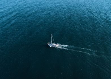 seascape of a boat sailing