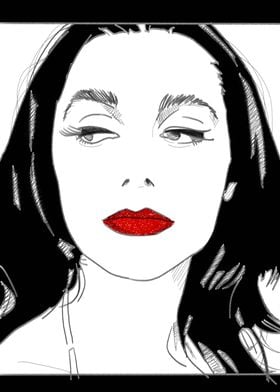 PJ Harvey drawing portrait
