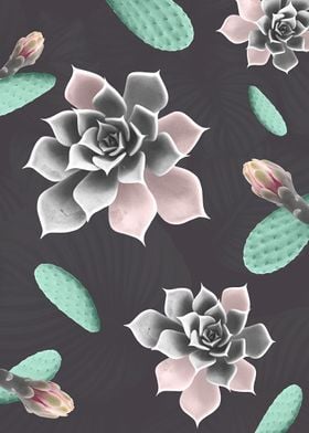 Succulents Cactus Pattern
