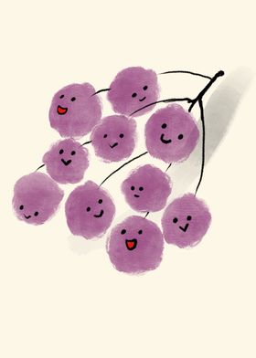 Bunch of happy grapes