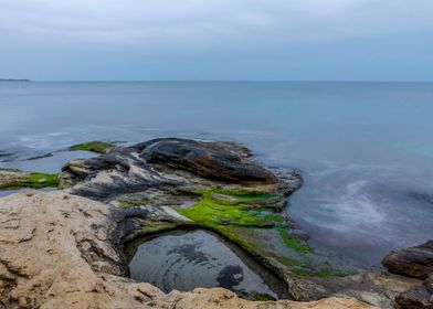 Calm sea at sunset