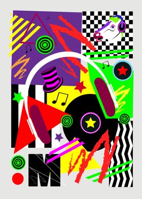 Music pop art background 