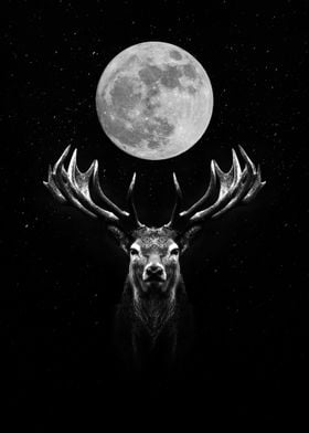 Moon Deer wallpaper ' Poster by MK studio | Displate
