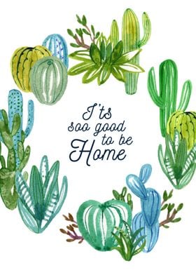 Cactus wreath home quote