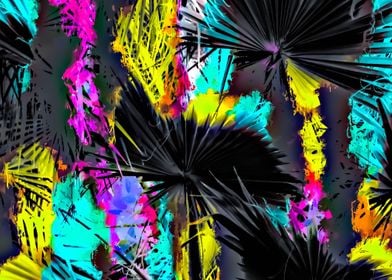 colorful palm leaves