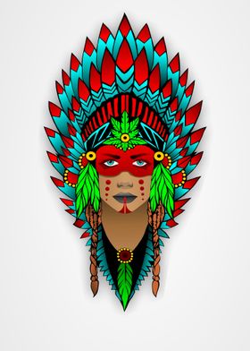 Red Indian Lady