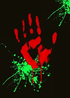 hands print in blood