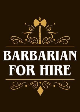 Barbarian For Hire RPG