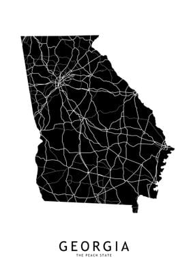 Georgia Black Map