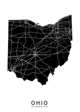 Ohio Black Map
