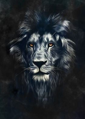 Dark lion face