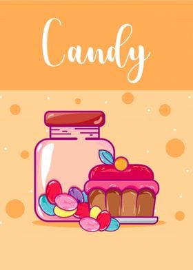 candies and cupcake