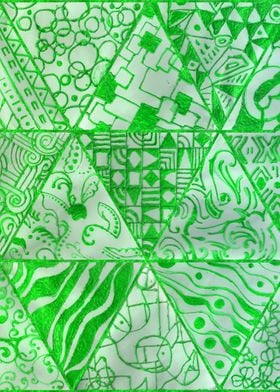 Abstract Green Figures