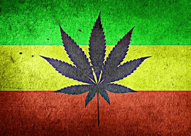 Cannabis Leaf Flag Rasta