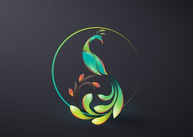 peacock icon design