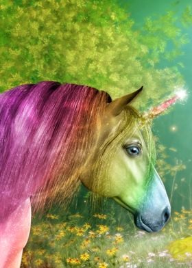 Rainbow Unicorn Pegasus print by Dolphins DreamDesign