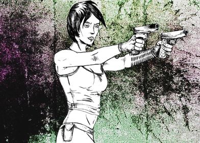 Girl with guns popart