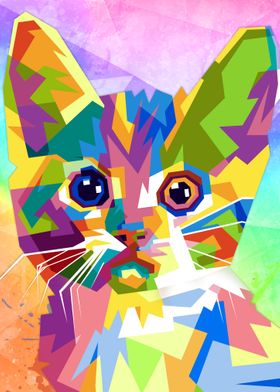 Colorful Abstract Kitty