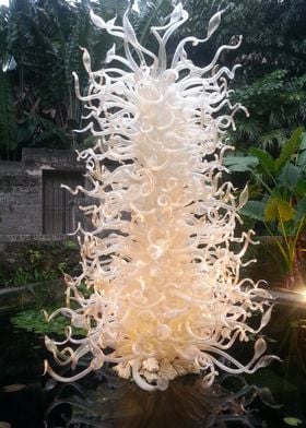 White Glass Sculpture