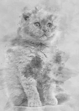 Scottish Fold Kitten sitti