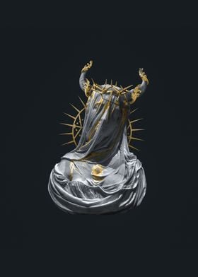 Veiled saint, old statue