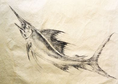 Marlin Art Drawing Crayons