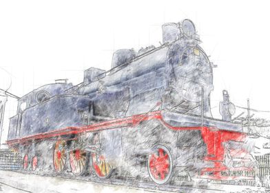 Classic locomotive Sketch