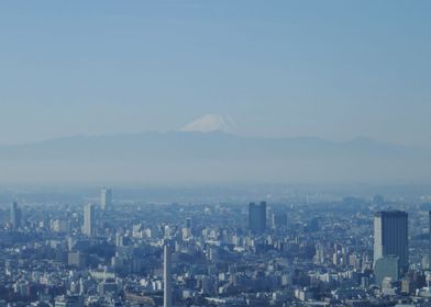 Mount Fuji over Tokyo