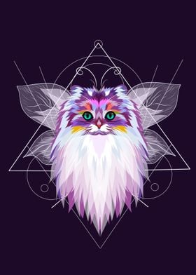 colorful cat head icon