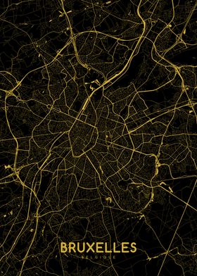 Bruxelles map gold