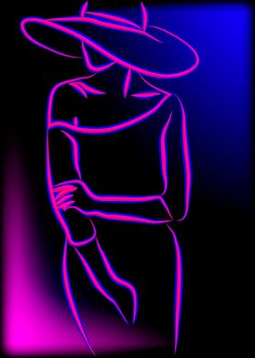 elegant neon silhouettes