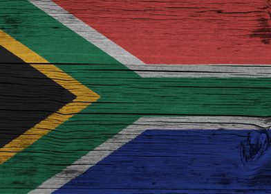 Wooden South African Flag