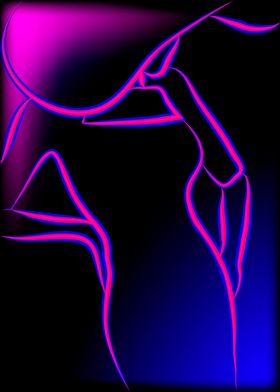 elegant neon silhouettes