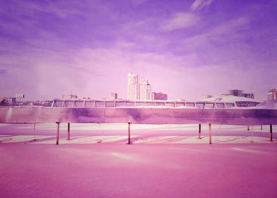 Pink winter city