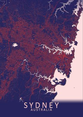 Sydney Blue City Map