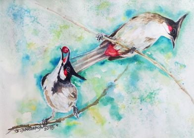 Birds Lover Art Watercolor