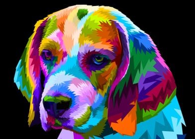 colorful beagle dog