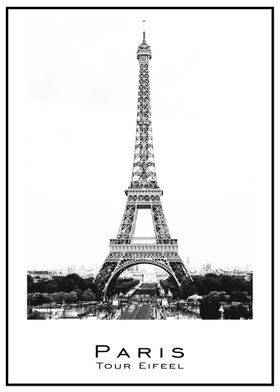 Black n white Paris Eiffel