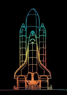 Rainbow lines Spaceship 