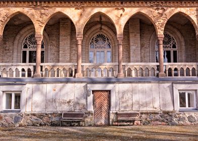 Two Benches By The Castle 