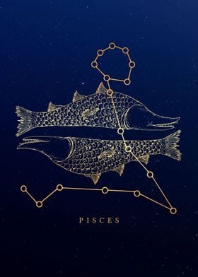Zodiac Pisces' Poster by JTE Creatives | Displate