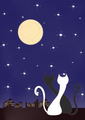 Cats love to moonlight