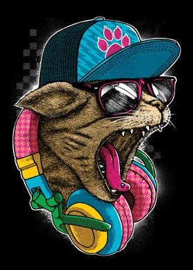 cool and wild cat artwork 