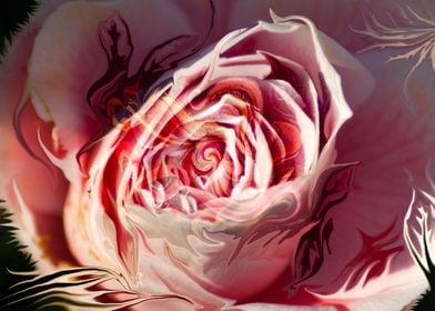 pink rose blossom abstract