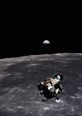 Apollo 11 LEM Moon Earth
