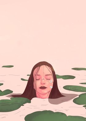 Girl in pond