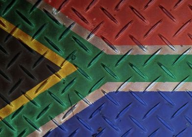 Metal South African Flag