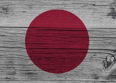 Wooden Japanese Flag