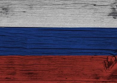 Wooden Russian Flag