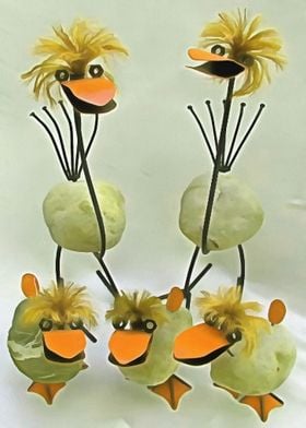 Five UpCycled Funny Chicks
